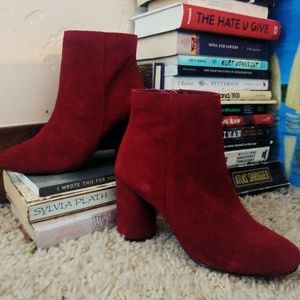 Cherry Red urban outfitters suede Boots ✨🍒